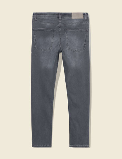 Jeans tapered 5 poches denim gris homme