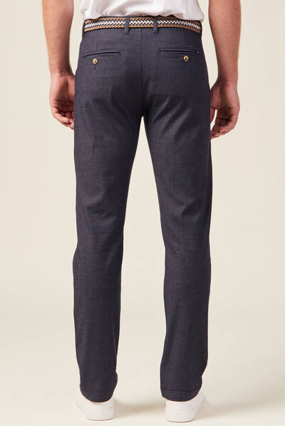 Pantalon chino straight bleu marine homme