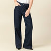 Jeans large taille haute denim brut rinse femme