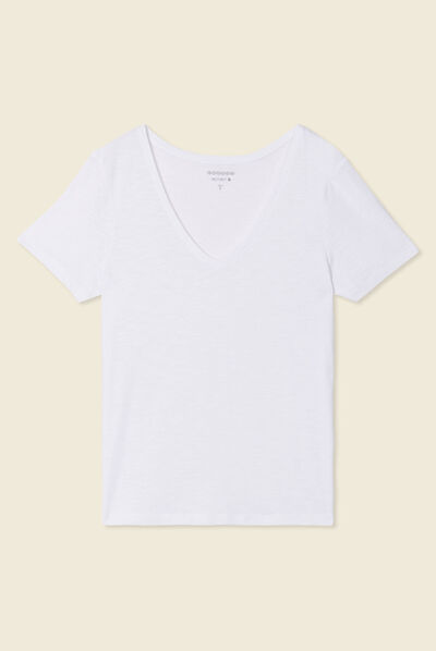T-shirt manches courtes blanc femme