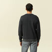 Pull col rond manches longues en coton bleu marine homme