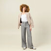 Pantalon large fluide gris femme