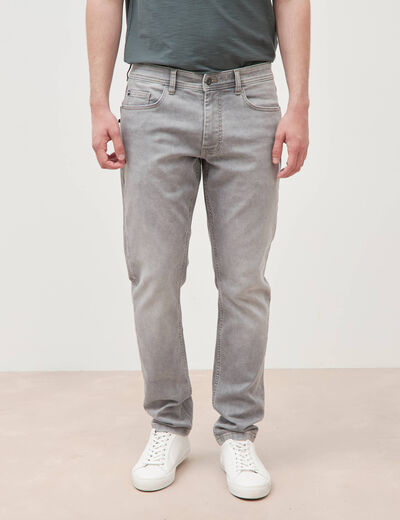 Jeans slim longueur 32 denim gris homme