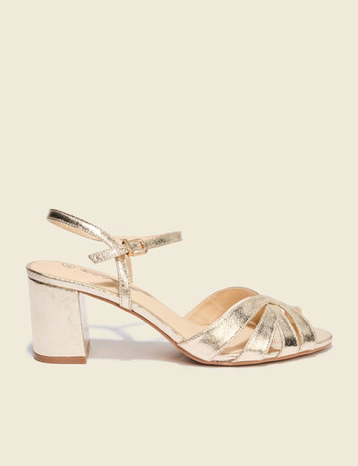 Sandales &agrave; talons couleur or femme