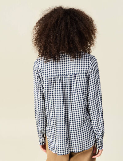Blouse manches longues bleu marine femme