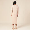 Robe cintr&eacute;e col v manches 3/4 creme femme