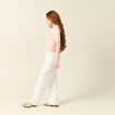 Pull manches courtes ajouré rose poudrée femme