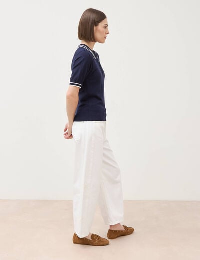 Polo manches courtes bleu marine femme