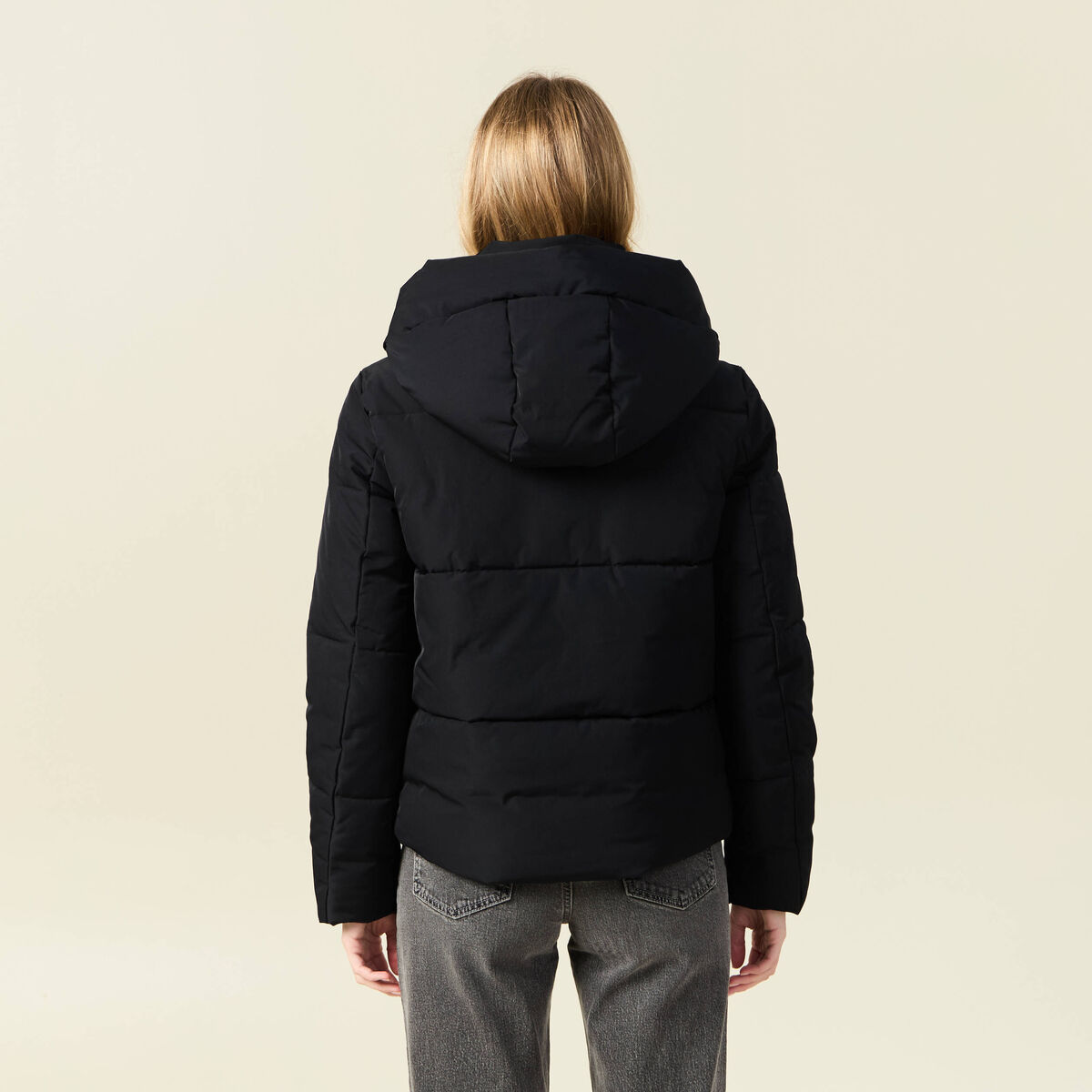 Doudoune &agrave; capuche noir femme