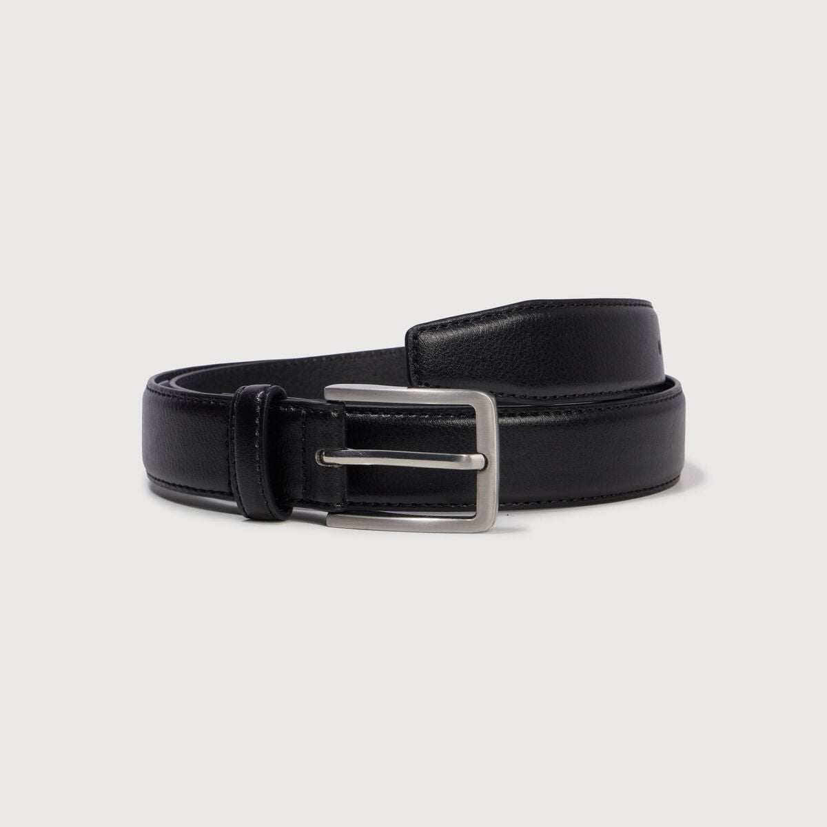 Ceinture fine noir homme