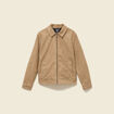 Blouson droit court &agrave; col classique marron homme