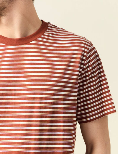 T-shirt manches courtes marron cognac homme