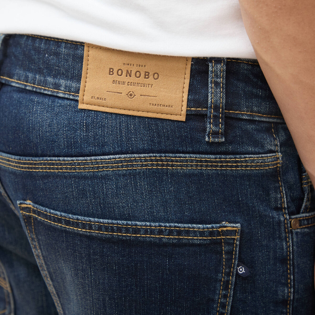 Jeans straight longueur 30 denim brut homme