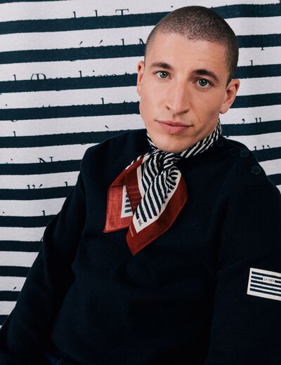 Foulard carré ecru homme