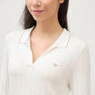Pull droit manches longues ecru femme