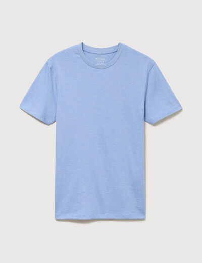 T-shirt cintr&eacute; col rond manches courtes bleu violet homme
