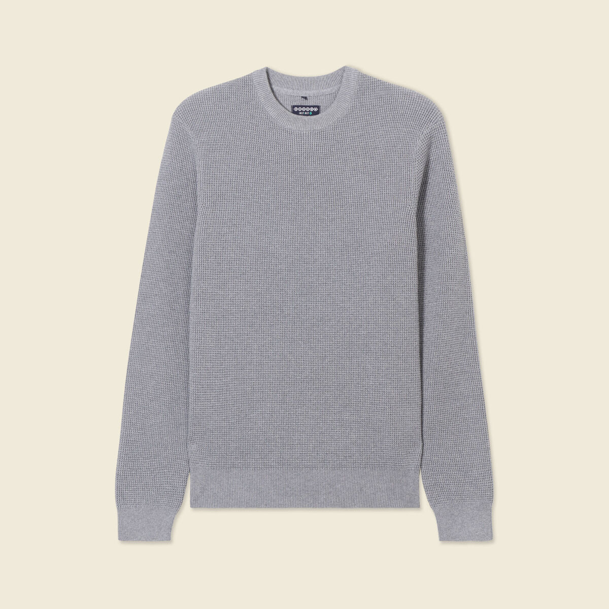 Pull manches longues col rond gris homme