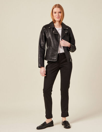 Pantalon chino Instinct noir femme