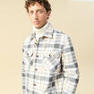 Surchemise oversize courte doubl&eacute;e gris homme