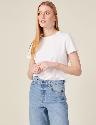 T-shirt manches courtes blanc femme