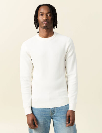 Pull éco-responsable ecru homme