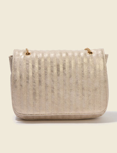 Sac bandouli&egrave;re avec doublure couleur or femme