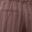 Pantalon large taille haute ray&eacute; marron chocolat femme