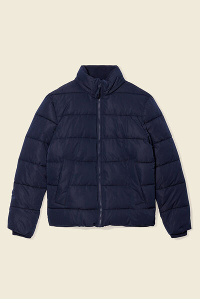 Doudoune droite zippée bleu marine homme