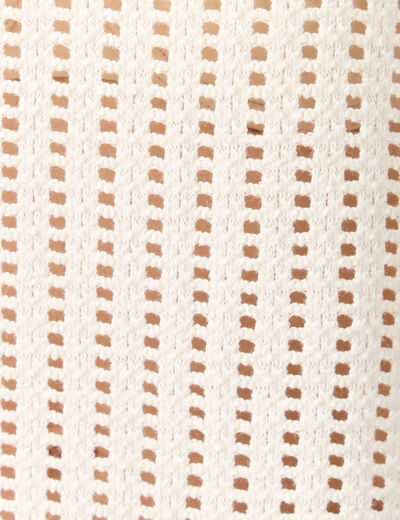 Débardeur sans manches ajouré creme femme