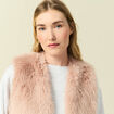Veste fausse fourrure avec doublure vieux rose femme