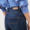 Jeans regular 7/8&egrave;me denim brut femme