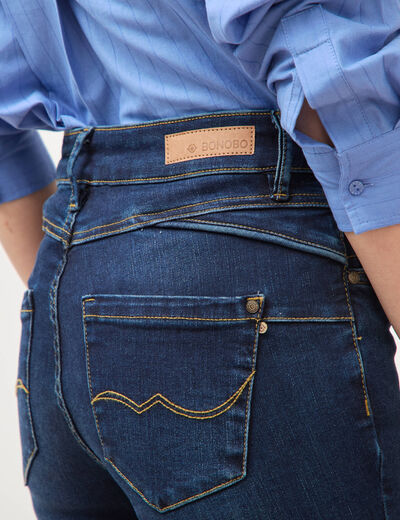 Jeans regular 7/8&egrave;me denim brut femme
