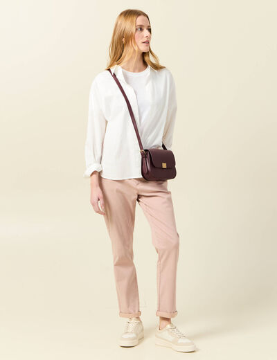 Pantalon chino cigarette rose clair femme