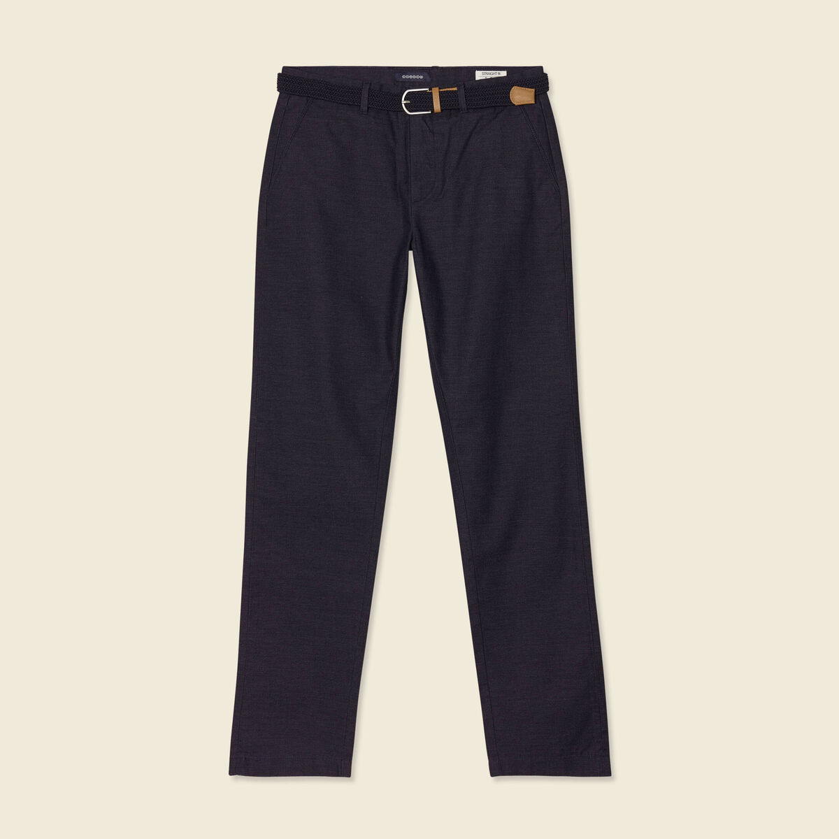 Pantalon chino straight bleu marine homme
