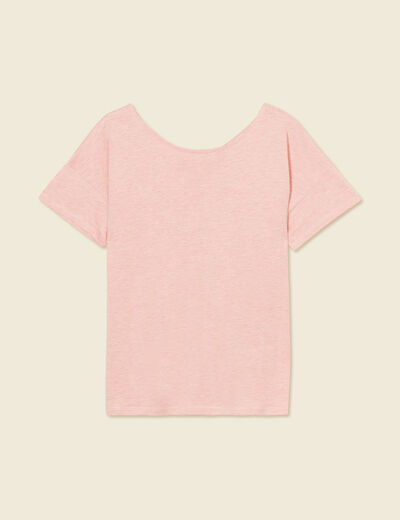 T-shirt manches courtes rose pastel femme