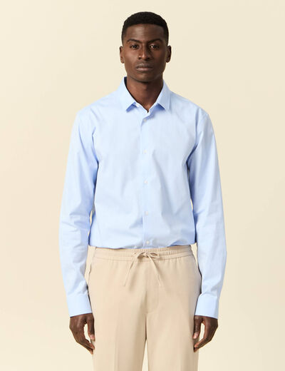 Chemise manches longues bleu ciel homme
