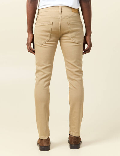 Jeans slim éco-responsable beige homme