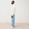 Sweat ample col montant manches longues ecru homme