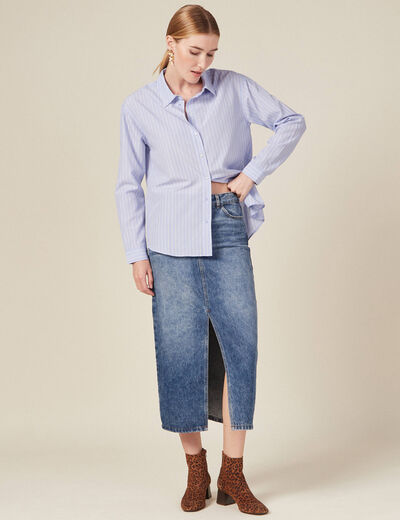 Chemise éco-responsable bleu ciel femme