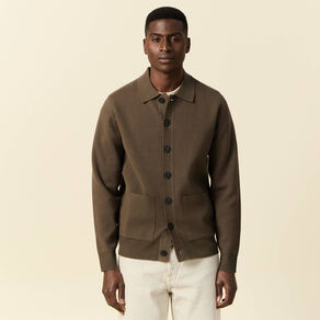 Gilet manches longues vert kaki homme