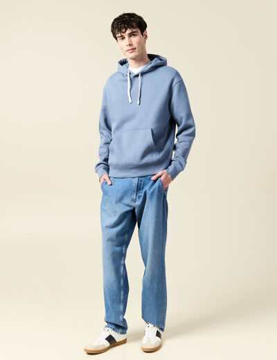 Sweat à capuche bleu foncé homme