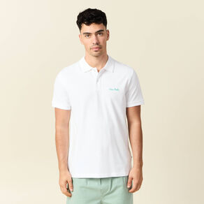 Polo manches courtes blanc homme