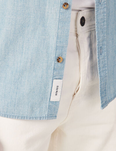 Chemise en jean bleu clair homme
