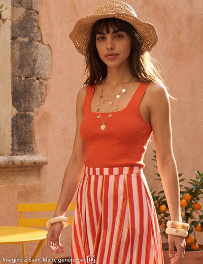 Chapeau tress&eacute;e sable femme