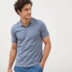 Polo manches coude bleu gris homme