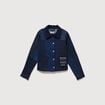 Veste droite en jeans manches longues denim stone femme
