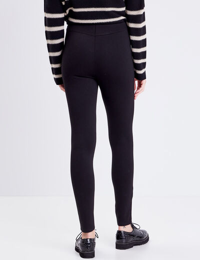 Pantalon jegging taille haute noir femme