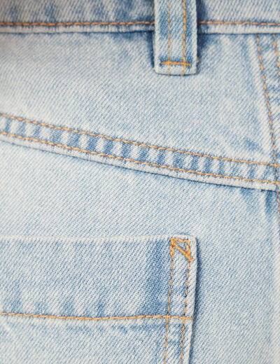 Jeans cargo 5 poches denim bleach femme