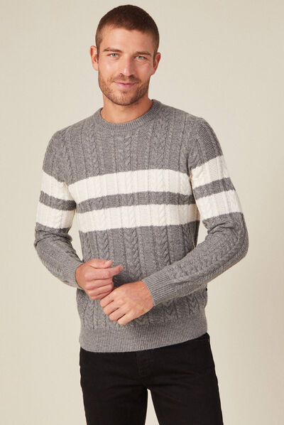 Pull éco-responsable gris foncé homme