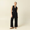 Combinaison salopette sans manches noir femme